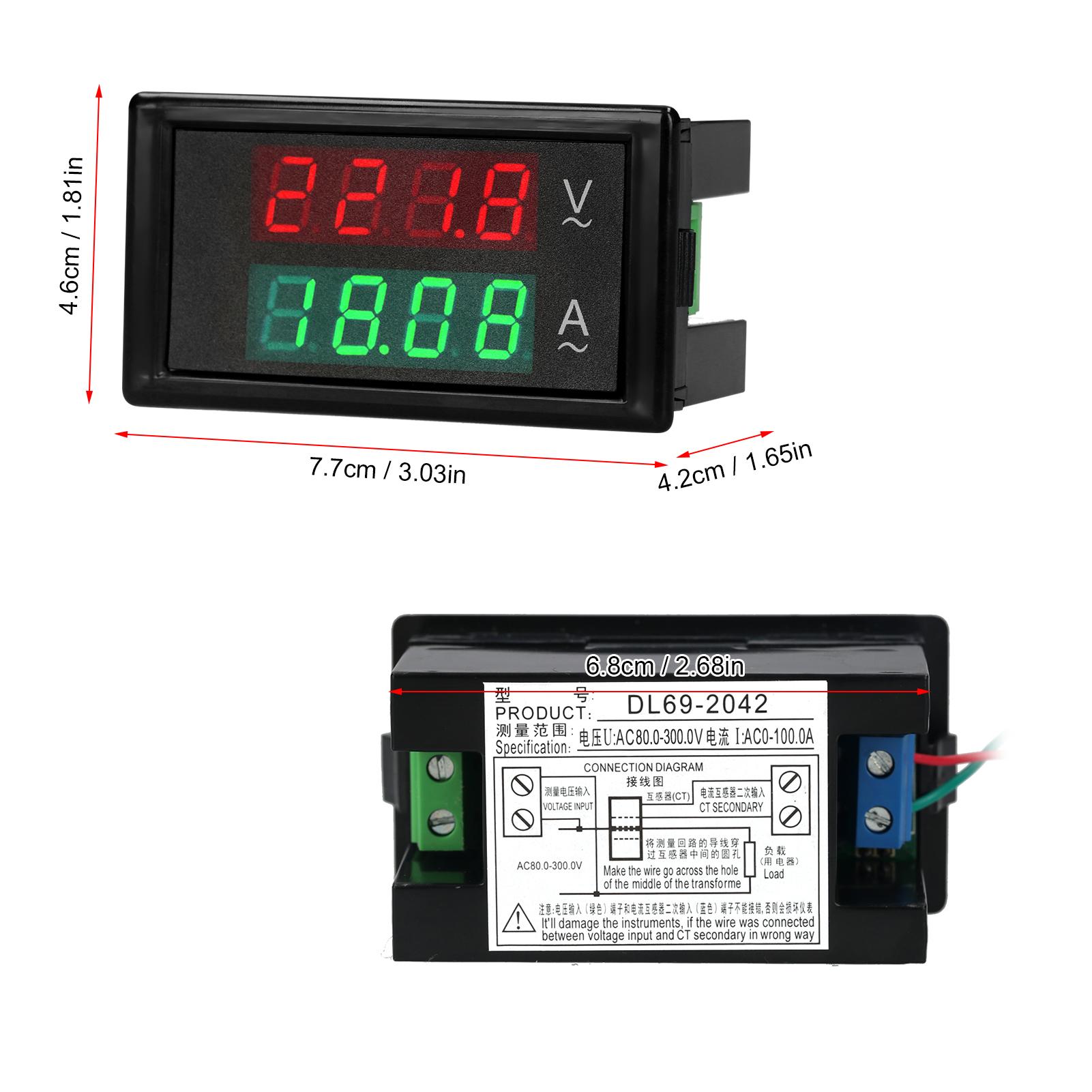 Contatore Energia Digitale PZEM-021: Voltmetro Amperometro Su Guida DIN 80-300V 100A – Monitoraggio Casa