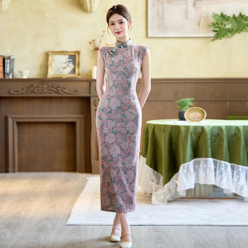 Sleeveless national style, new Chinese Suzhou long cheongsam, improved young 1011 new women's high-end sense, daily wear