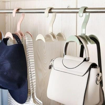 360° Rotatable Arched Hanger Wall Mounted Purse Hanger Multi-Functional Tie Hook  Home Organization
