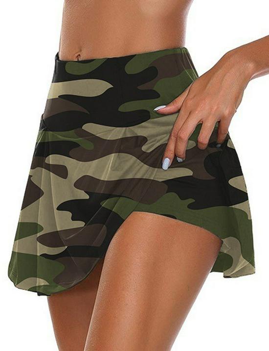 Women's Camouflage High-Waisted Hip-Lifting Casual Outdoor Skort (2020 European Style)