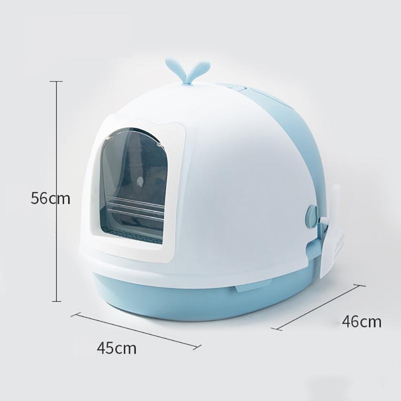 

Полностью закрытый большой дезодорант с защитой от брызг, туалет для домашних животных для кошек синий