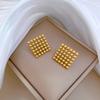Square Round Beads Minimalist Stud Earrings Cold Wind Men'S And Women'S Earrings Personality Temperament Banquet Earrings