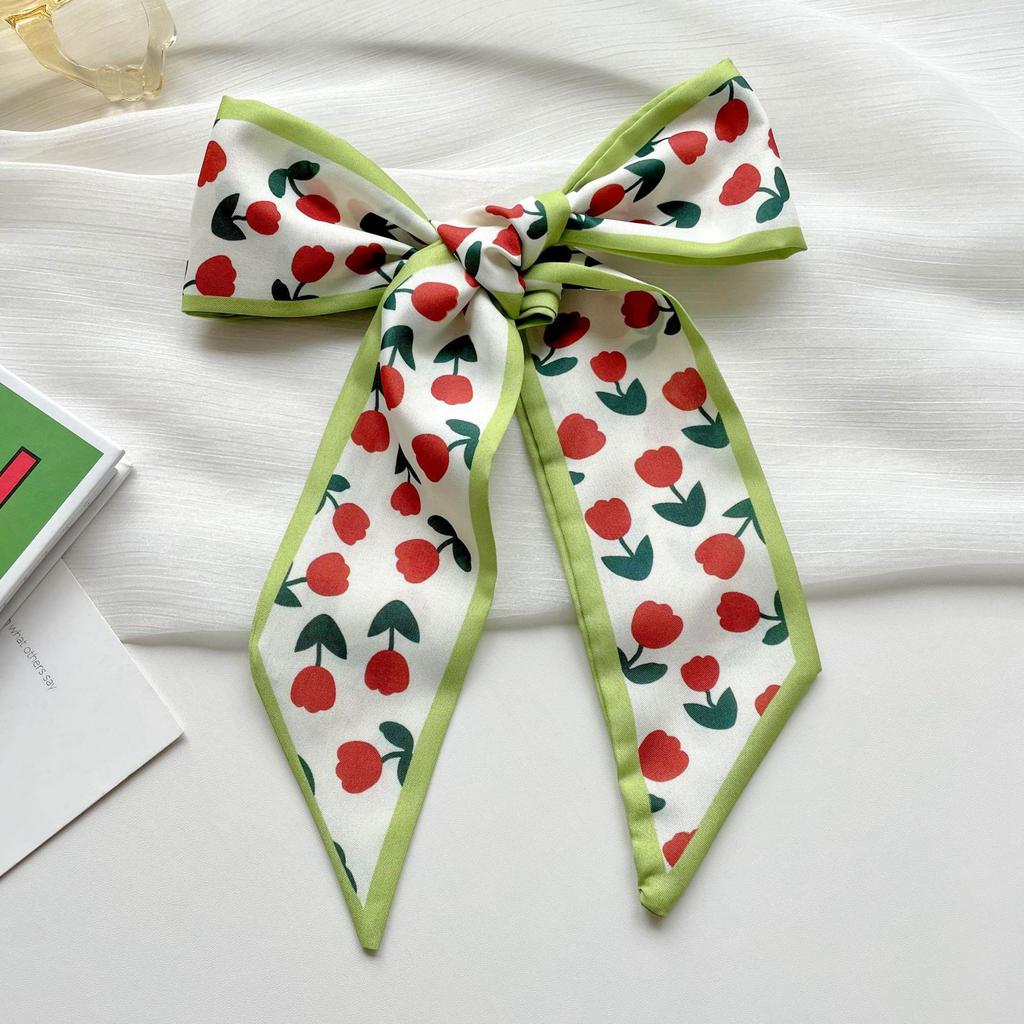 Long silk scarf, high-end new versatile hair tie streamer, atmosphere ribbon, spring and summer decorative scarf, tied bag streamer