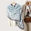New cotton and linen feel simple color matching letter O scarf fashion travel sunscreen yarn