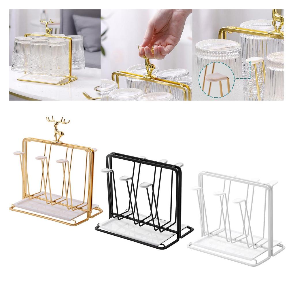 Luxury Cup Mug Drying Rack Holder Drainer Display Hook Metal Cup