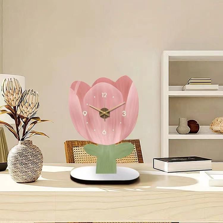

Интернет-знаменитость часы цветок настольные часы креативное украшение для гостиной столовой кабинета спальни дома современные простые бесшумные Small [height 15cm]