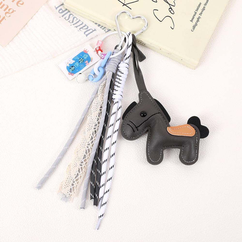 Cartoon Zodiac Pony Bag Pendant Leather Chinese New Year Gift Kawaii Horse Keychain  Backpack