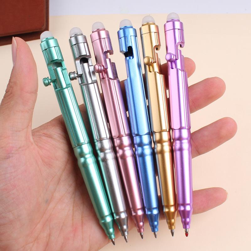 5Pcs Mechanical Metallic Erasable Gel Pens 0.5mm Blue Black Ink Creative Bolt Action Writing Pens