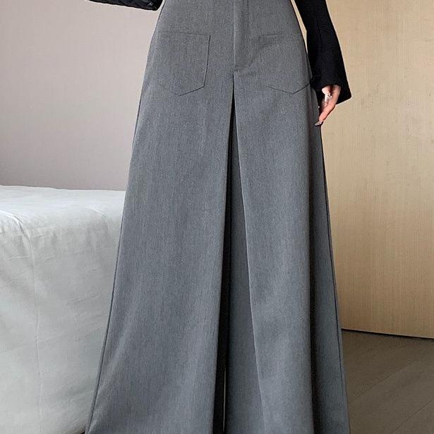 High-Waisted Women's Culottes: Spring & Autumn Wide-Leg Drape Suit Pants, Slimming & Casual.