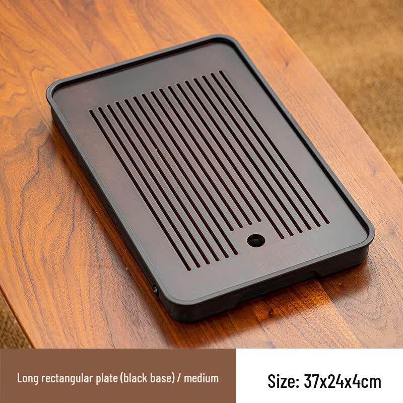 Rectangular Bamboo Tea Tray with Drainage