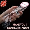 Reusable Penis Sleeve with Vibrator Penis Ring 19cm Clear Cock Ring Extender Soft Dick Enlarger for Couples Reusable Condoms