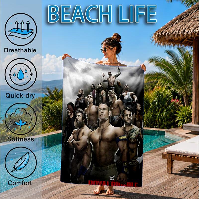 Wrestler Collage Beach Towel, Microfiber Beach Towel, Perfect For Pool, Beach, Travel, Home Decor Beach Party Fan Gifts