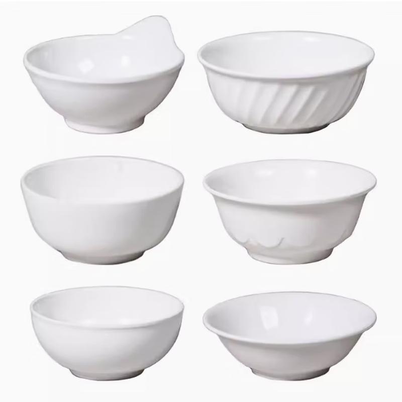Taisun Melamine White Rice & Soup Bowls 4.7 inches