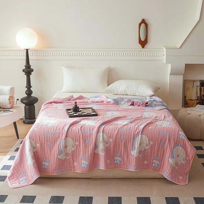 New Class a Cotton Is Not Easy To Shrink 6 Layers Gauze Blanket Towel Blanket Summer Blanket