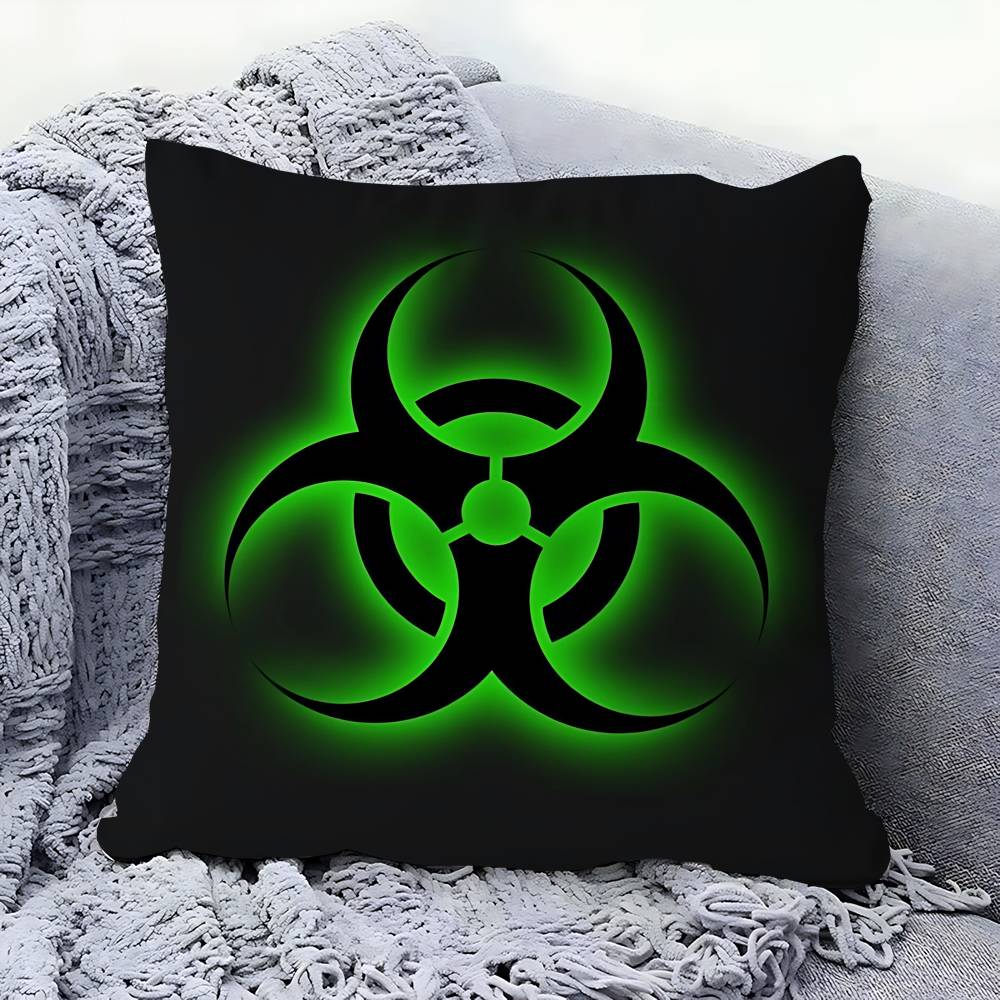 LOGO B-BIOHAZARD Pillow Gift Home Office Decoration Bedroom Sofa Car Cushion Cover Case 45x45