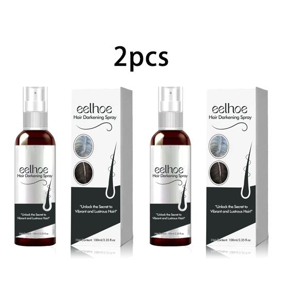 EELHOE black hair spray covers white hair, natural color rendering, supple, shiny, moisturizing, and nourishing hair care spray 100ml