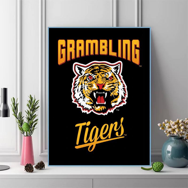 Grambling State Tigers 100% Round Full Drill 5D DIY Diamond Painting Embroidery Cross Stitch Rhinestone Décor