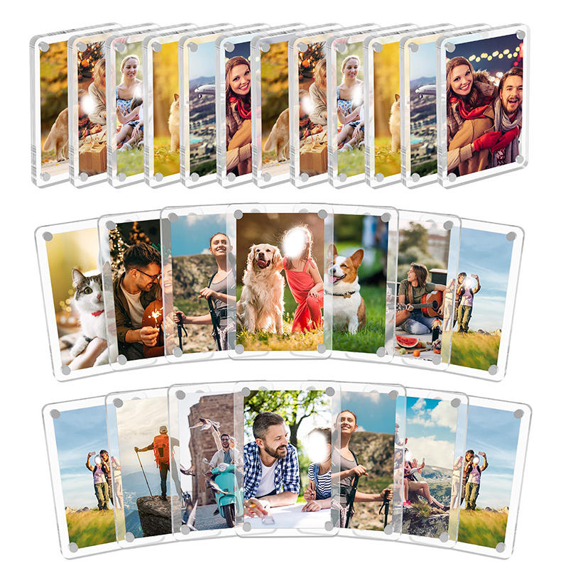 1/6pcs Acrylic Fridge Magnetic Picture Frame Magnetic Transparent Phots for Fridge Locker and Wall Decoration