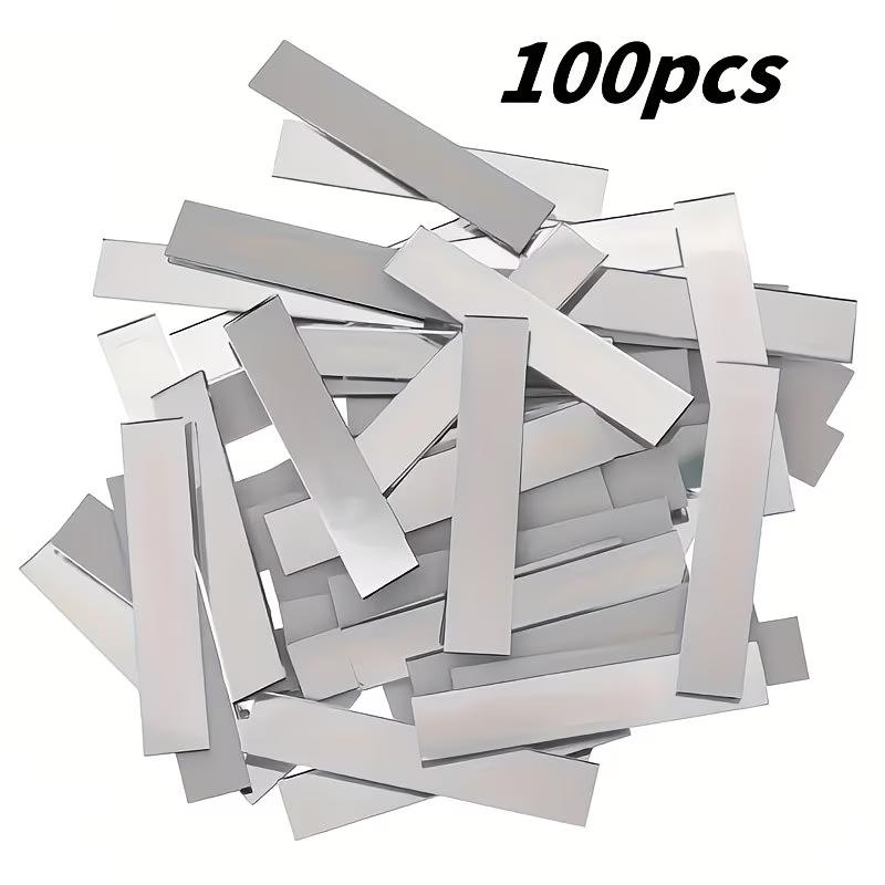 

100 Self-Adhesive Mirror Glass Stickers • Residue Free And Removable • Rectangular Wallpaper Style Stickers 100pcs серебряный