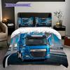 Biancheria da letto Dinamica Blu Camion Autostrada (1 * copripiumino + 2 * federa, senza nucleo) Set biancheria da letto 2D Piatto Regalo di Natale Compleanno Morbido e Confortevole