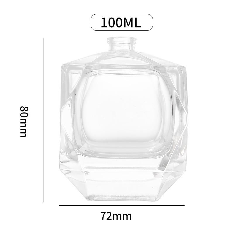 Transparent Glass Perfume Spray Bottle with Cap and Nozzle