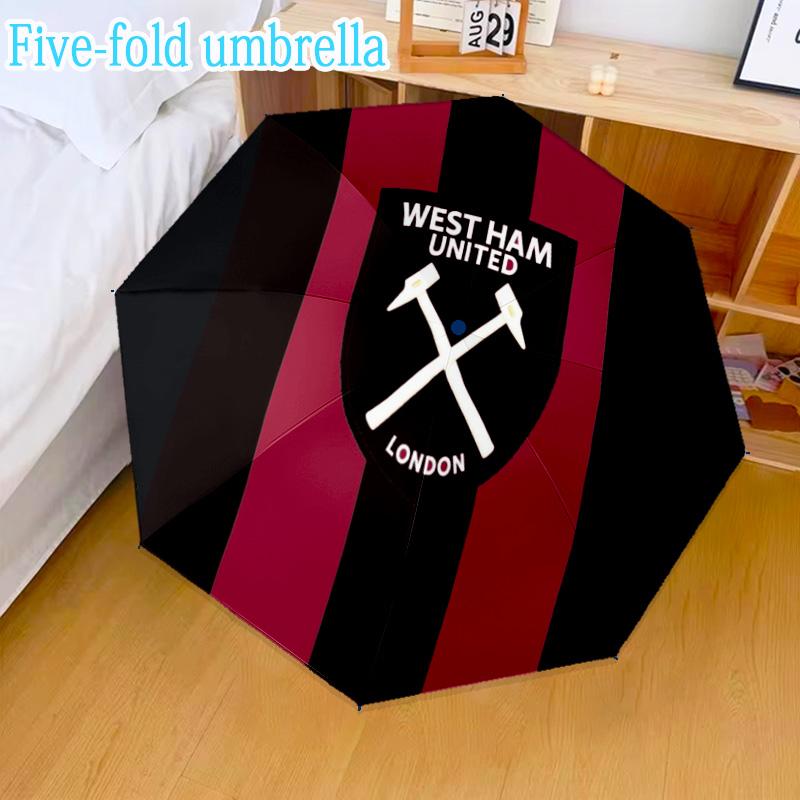 West Ham United Mini Five-Fold Lightweight Umbrella, Eight-Bone Frame, for Home Travel and Outdoor Use in Any Season Fan Gifts