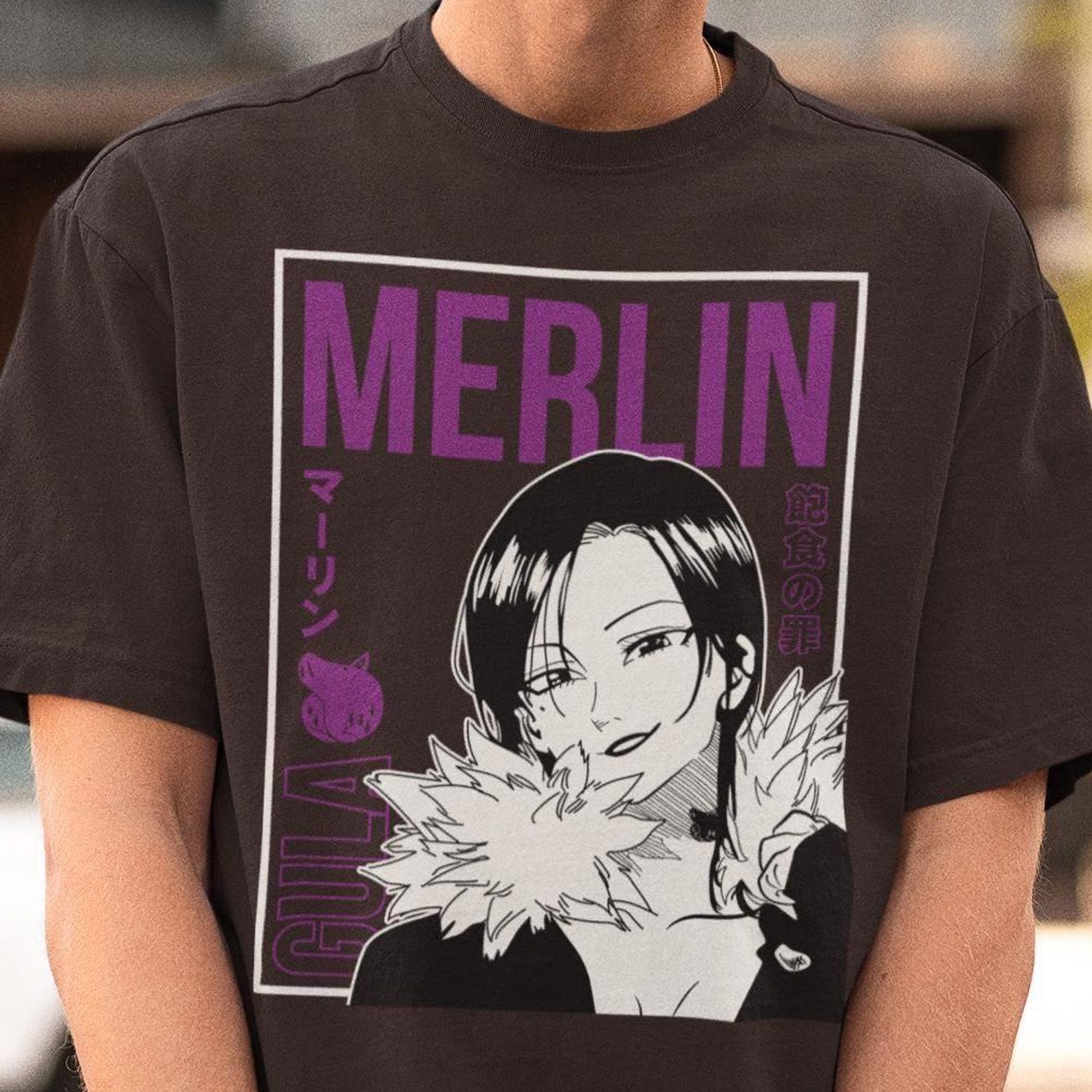 Merlin Seven Deadly Sins T-Shirt - Anime Manga Tee,Nanatsu No Taizai Shirt,Merlin Sweater L