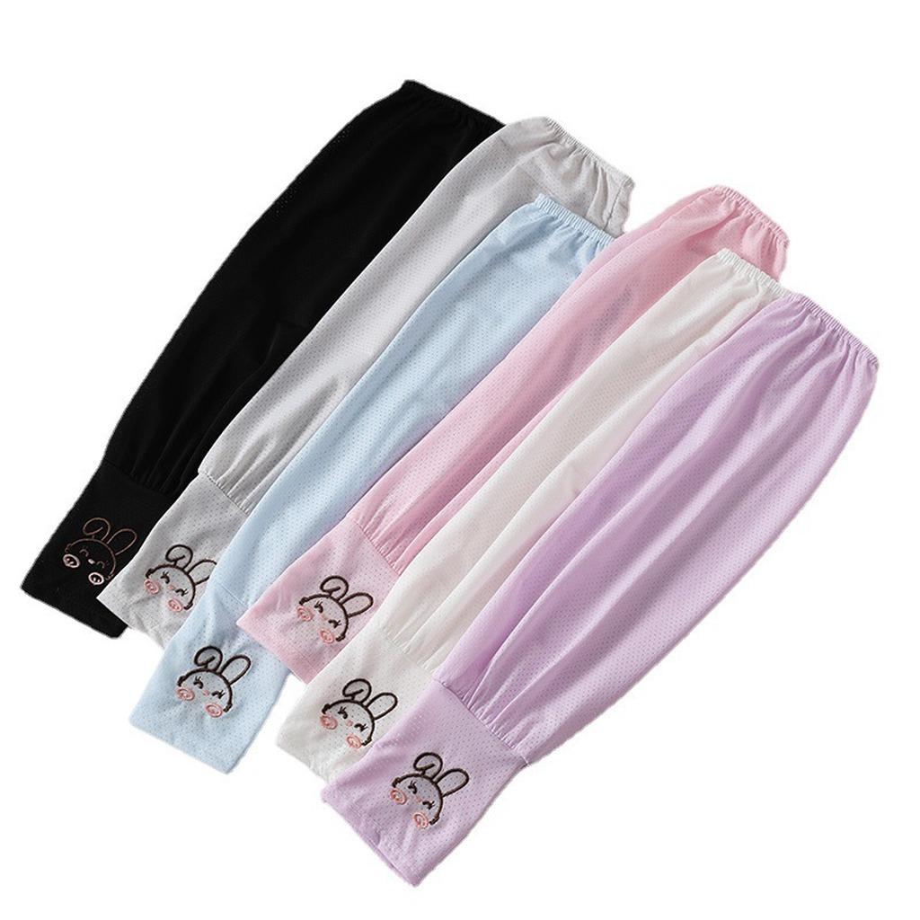 Uv Arm Sleeves Ice Silk Ice Silk Arm Sleeves Cute Bunny Sun Sleeves Breathable Breathable Arm Warmers For Camping Driving