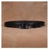 Womens Genuine Leather Belt With Pin Buckle Adjustable No-Hole Design Retro Chic Waistband Jeans Dresses