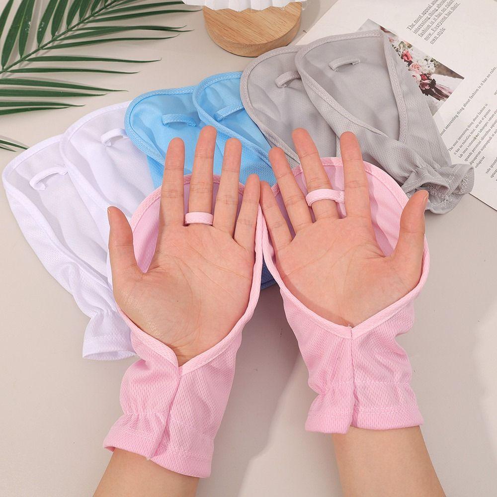 Outdoor Sports Sleeve Glove Thin Women Lady Gloves Driving Riding Mittens Sunscreen Gloves  Summer