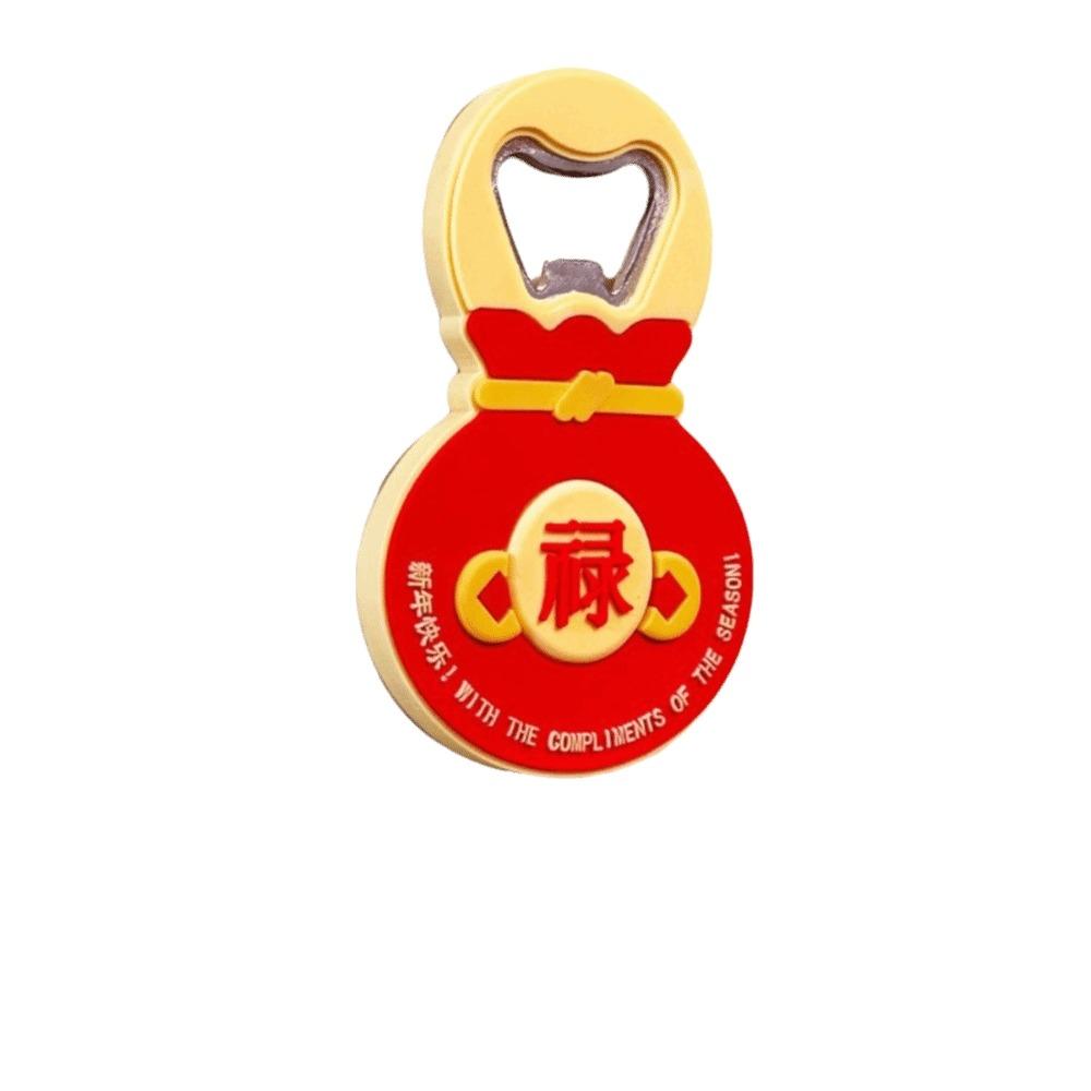 Chinese Style Gourd Refrigerator Magnets Traditional Cartoon Refrigerator Sticker Good Luck Multi-Function Gourd Bottle Opener