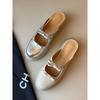 Sheepskin Bow Thick-soled Heightening Bag Head Half Slippers Women's Summer Wear Casual Versatile Light Mouth One-pedal Single Shoes