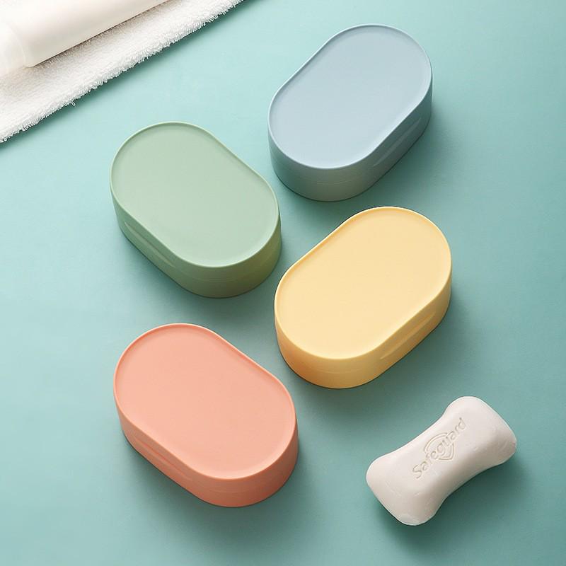 Compact Waterproof Soap Box with Lid – Track Shape Storage Container