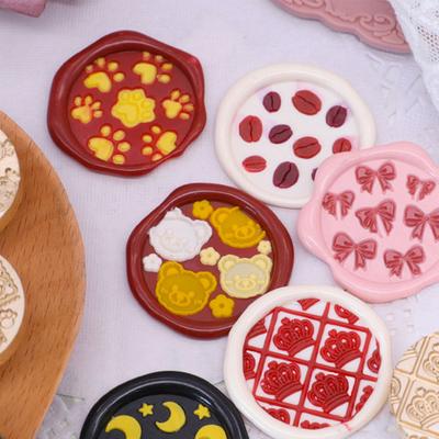 DIY 3D Relief Candy Series 2 Sealing Wax Copper Head Special-shaped Enamel Copper Head Manual Account Invitation Envelope