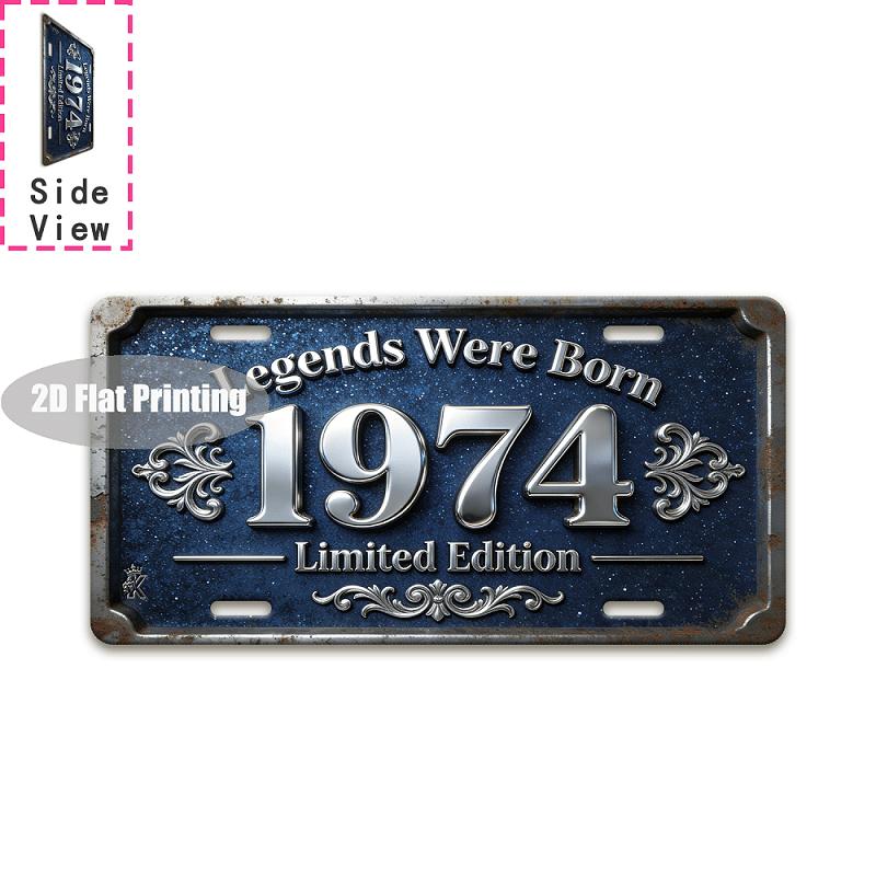 Tin Sign Vintage Durable Metal Plaque Wall Decor Home Office Bar Man Cave Kitchen City Birth Year License Plate Wall Art