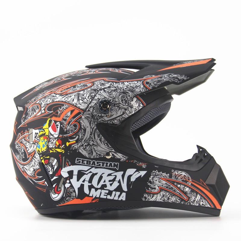 Full Face Mountain Bike Helmet DH Downhill Cycling ABS Safety With Printing S M L XL