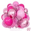 12inch-68pcs Pink Gold and  Purple with Confetti Balloon Set Suitable for Weddings  Birthday Spopular Parties Decoration Balloon
