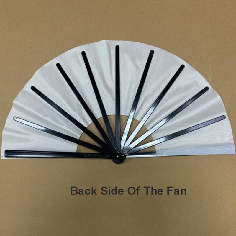 Folding Fan 13 Inch DIY Wedding Fan Polyester Blank Fan Solid Color Heat Transfer Printing Fans Chinese style Japanese style