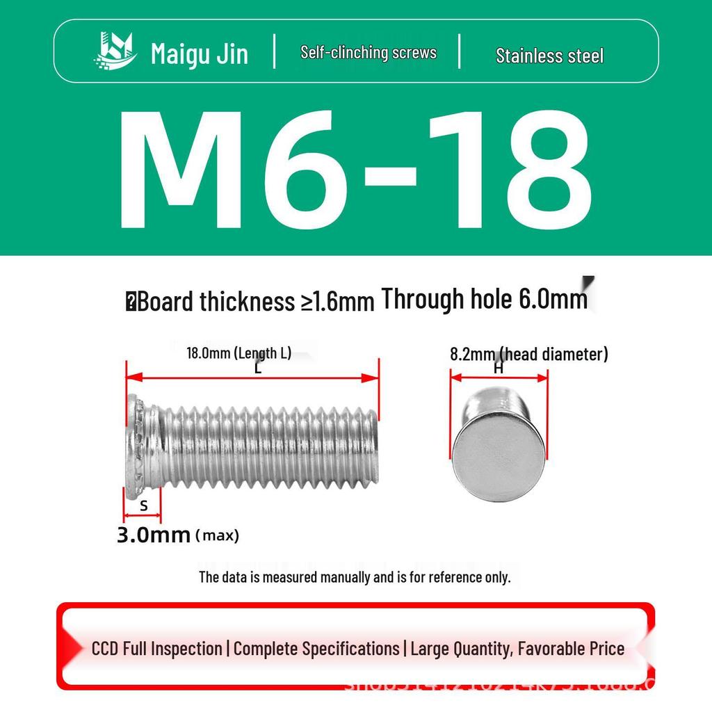 304 Stainless Steel Pressure Plate Cylindrical Head Rivet Screw (FHS-M2 M2.5 M3 M4 M5 M6 M8 M10)