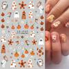 2Pcs Unique Design Halloween Nail Stickers Cartoon Devil Eye Ghost Skull Cat for Exclusive Halloween Party Nail Decor