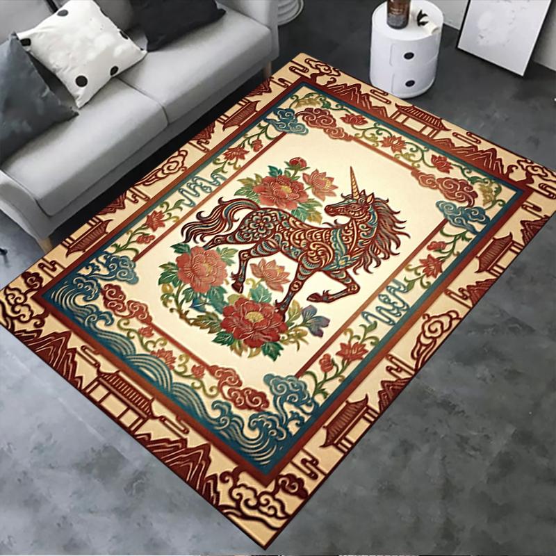 2025 New Unicorn Animal Carpet Rug for Living Room Bedroom Home Sofa Decoration,Kids play Non-slip Floor Mat133