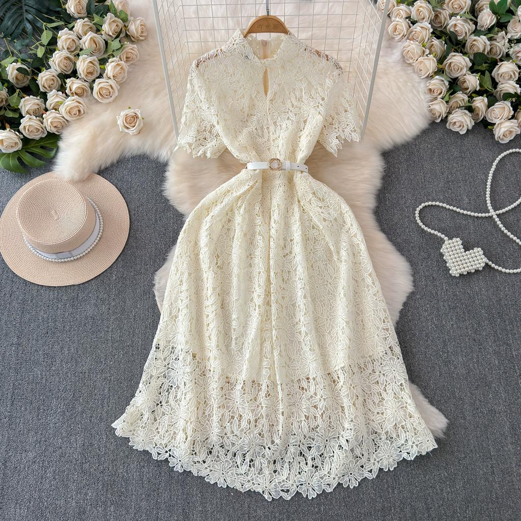 cute blue graduation dresses Gold Sequin Ivory Tulle V Back Flower Girl Dress, Pink Lace Belt Bow 8T