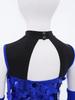 Kids Dance Leotard with Gloves Mock Neck Cutout Back Sparkling Sequins Color Block Performance Outfit