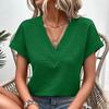 Fashion Ladies Short Sleeve Solid Color Pullover T Shirt Blouse Top