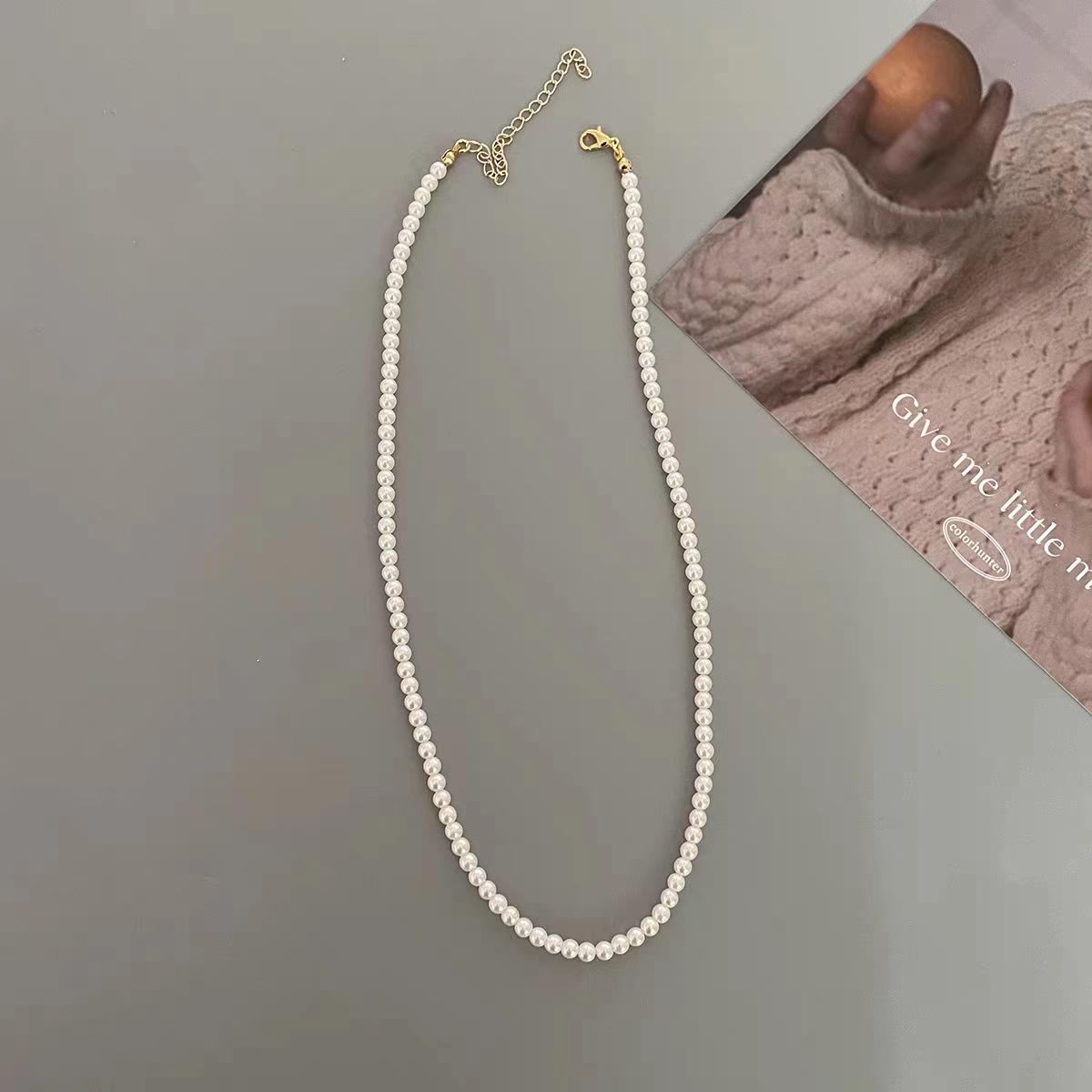 

Французское ожерелье из искусственного жемчуга в стиле «легкая роскошь»: Элегантная, Универсальная Модная Ключичная Цепочка для Женщин