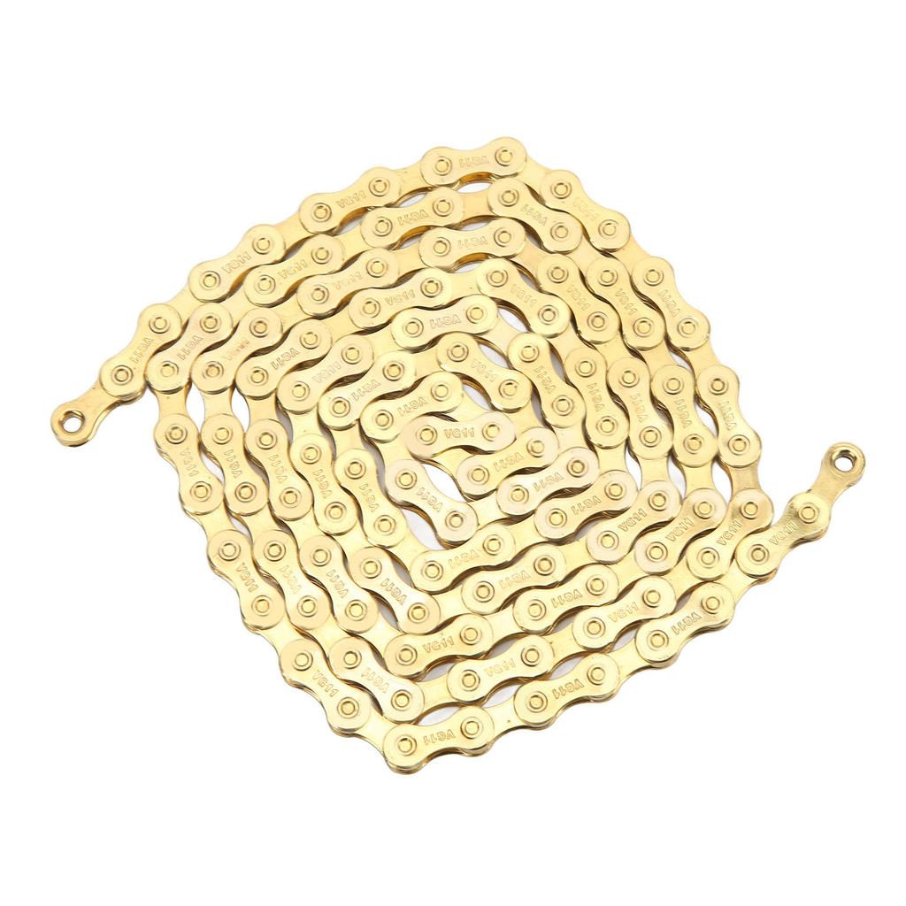 11 Speed Bike Chain 116 Links Mountain Bike Chain Road Bike Chain Accessory Gold Flatbed
