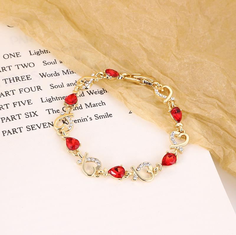 

Европейский и американский браслет в форме сердца с кристаллами циркония и стразами с бриллиантами