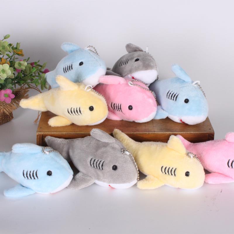 Non-Toxic Cartoon Shark Pendant Keychain Marine Animal 12Cm Plush Toy Doll Keychain Children Cute Bag Pendant Doll