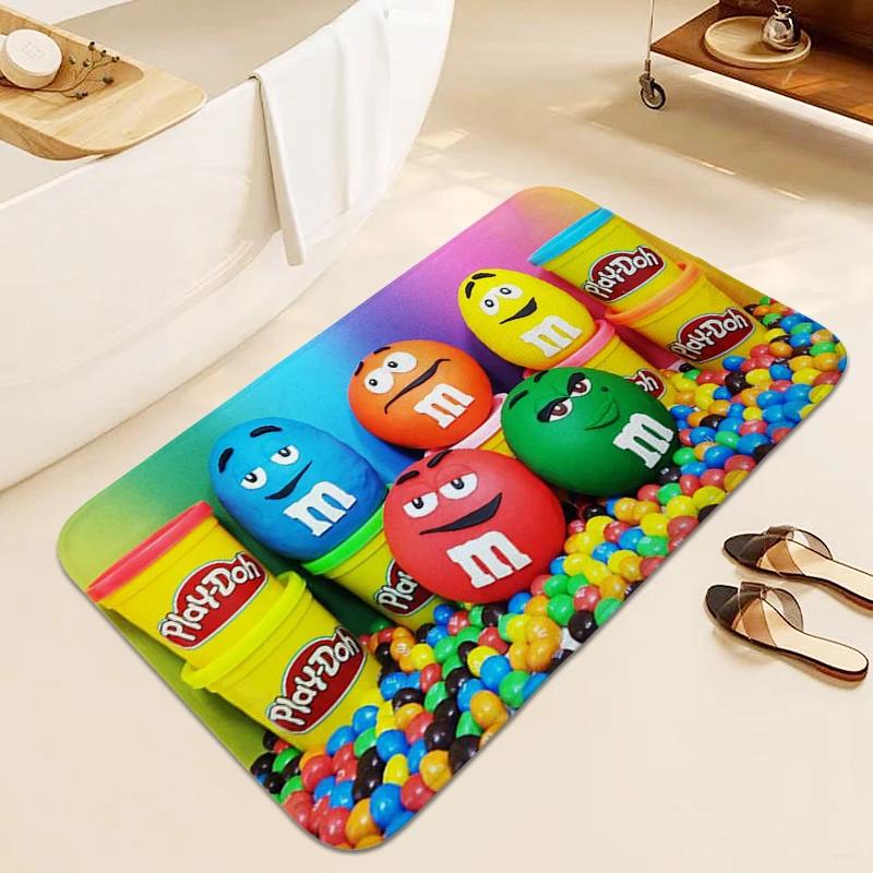 Carpet for Bedroom M&M's Sleeping Room Washable Non-slip Kitchen Rug Anti Slip Veranda Floor Mat Useful Things for Home