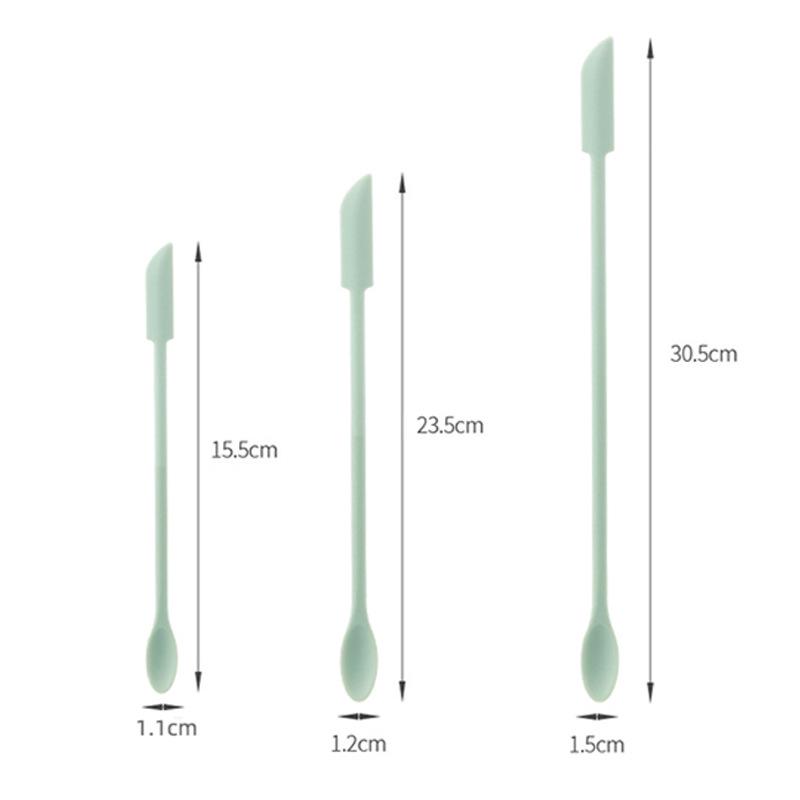 3-Piece Silicone Double-Headed Mini Spatula Set: Cosmetic Digging Tools & Sauce Spreader